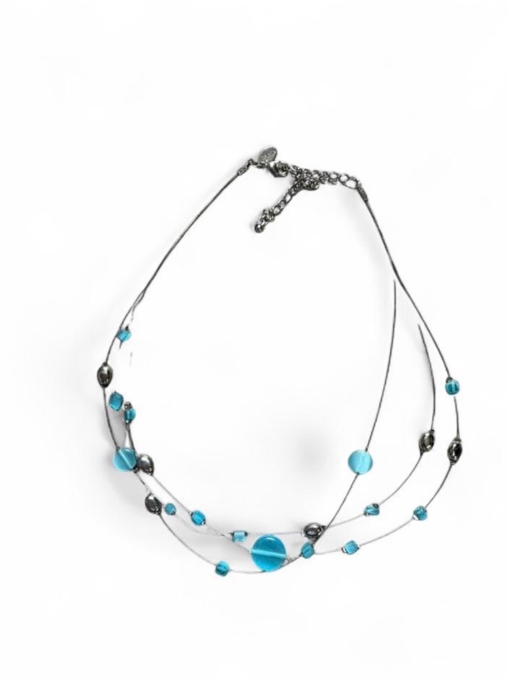 Delicate Multi-Strand Blue Bead Necklace